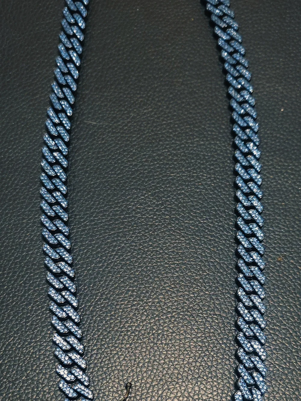 Invicta Blue Sparkle Cuban Link Necklace